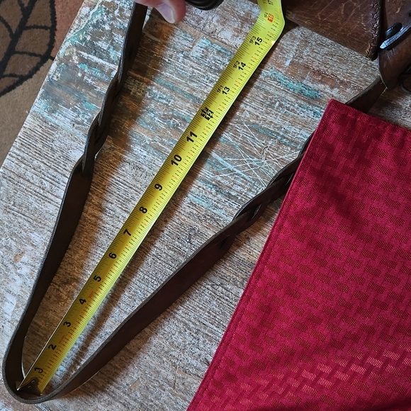 VINTAGE 60s Boho Hand tooled Cowhide Leather Shoulder bag - Picture 15 of 16